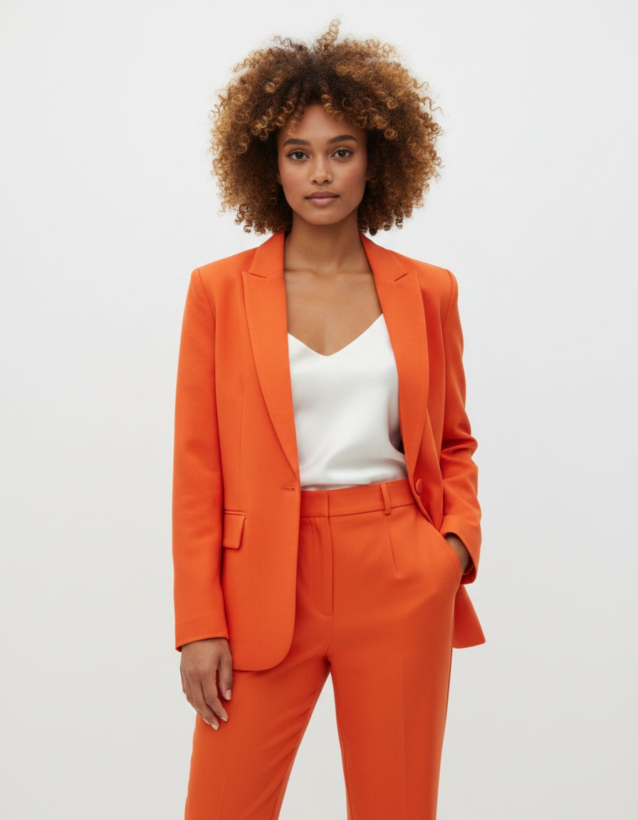 Oranger Zara Blazer mit Schalkragen — Damen