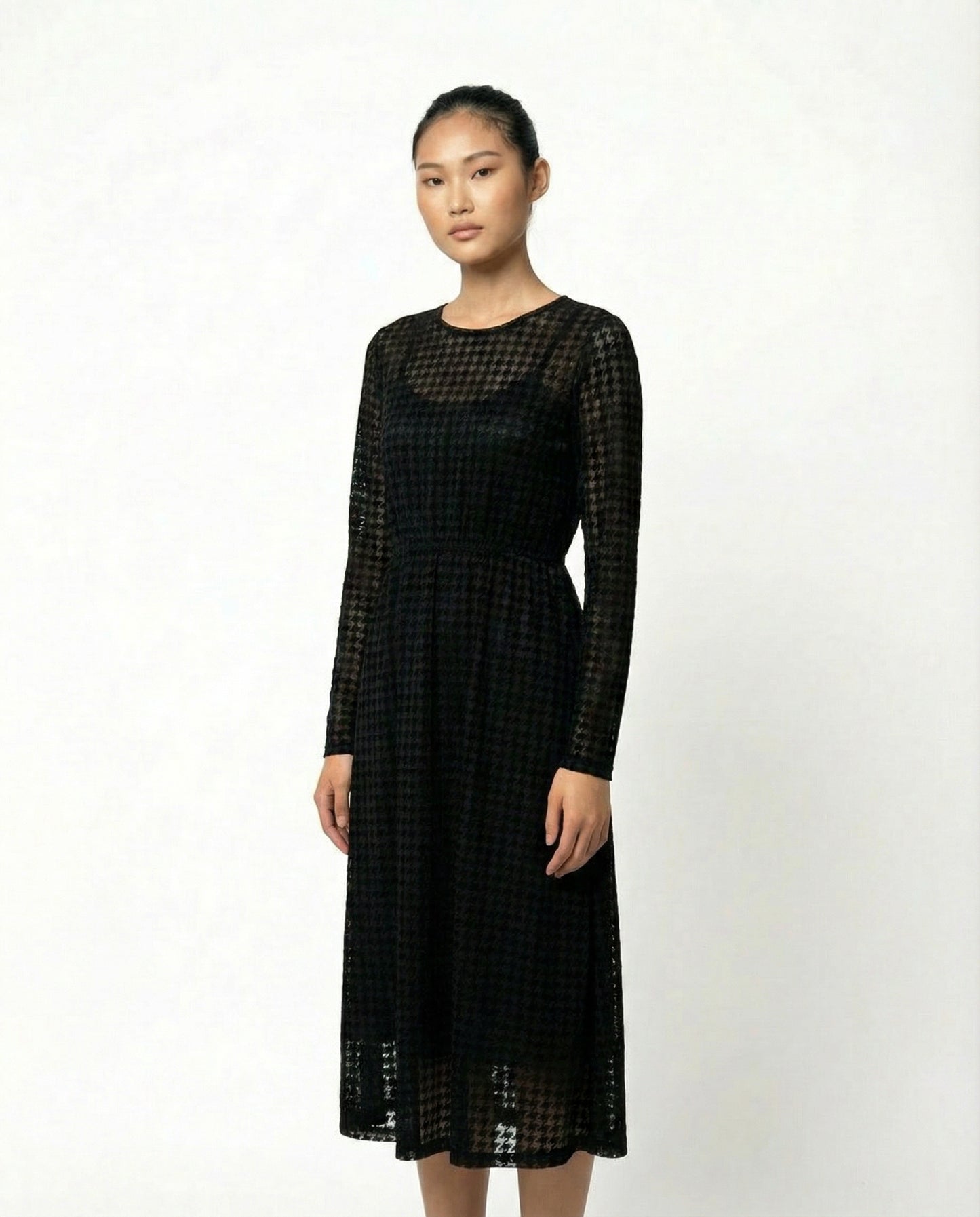 Noisy May Hahnentrittkleid schwarz — Damen