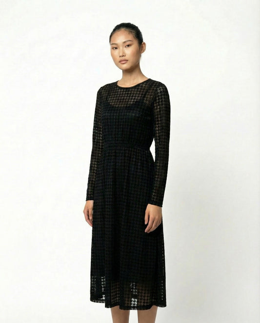 Noisy May Hahnentrittkleid schwarz — Damen