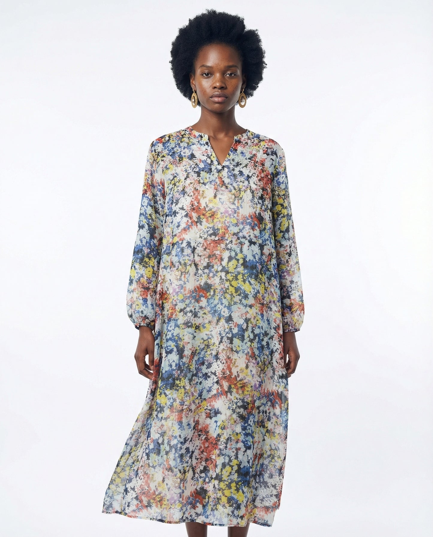 Jacqueline de Yong fließendes, mehrfarbiges Kleid — Damen