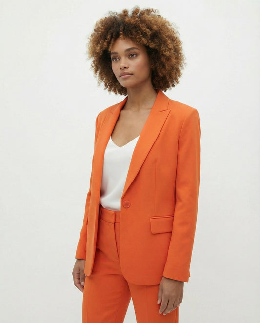 Oranger Zara Blazer mit Schalkragen — Damen