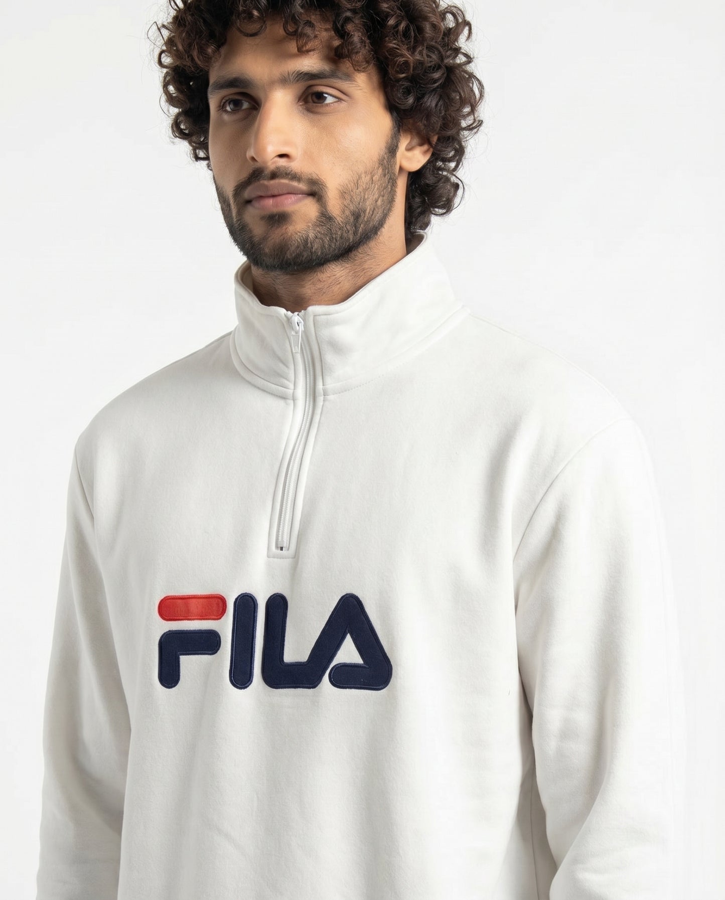 Sweatshirt FILA mit Stehkragen, ecru — Unisex