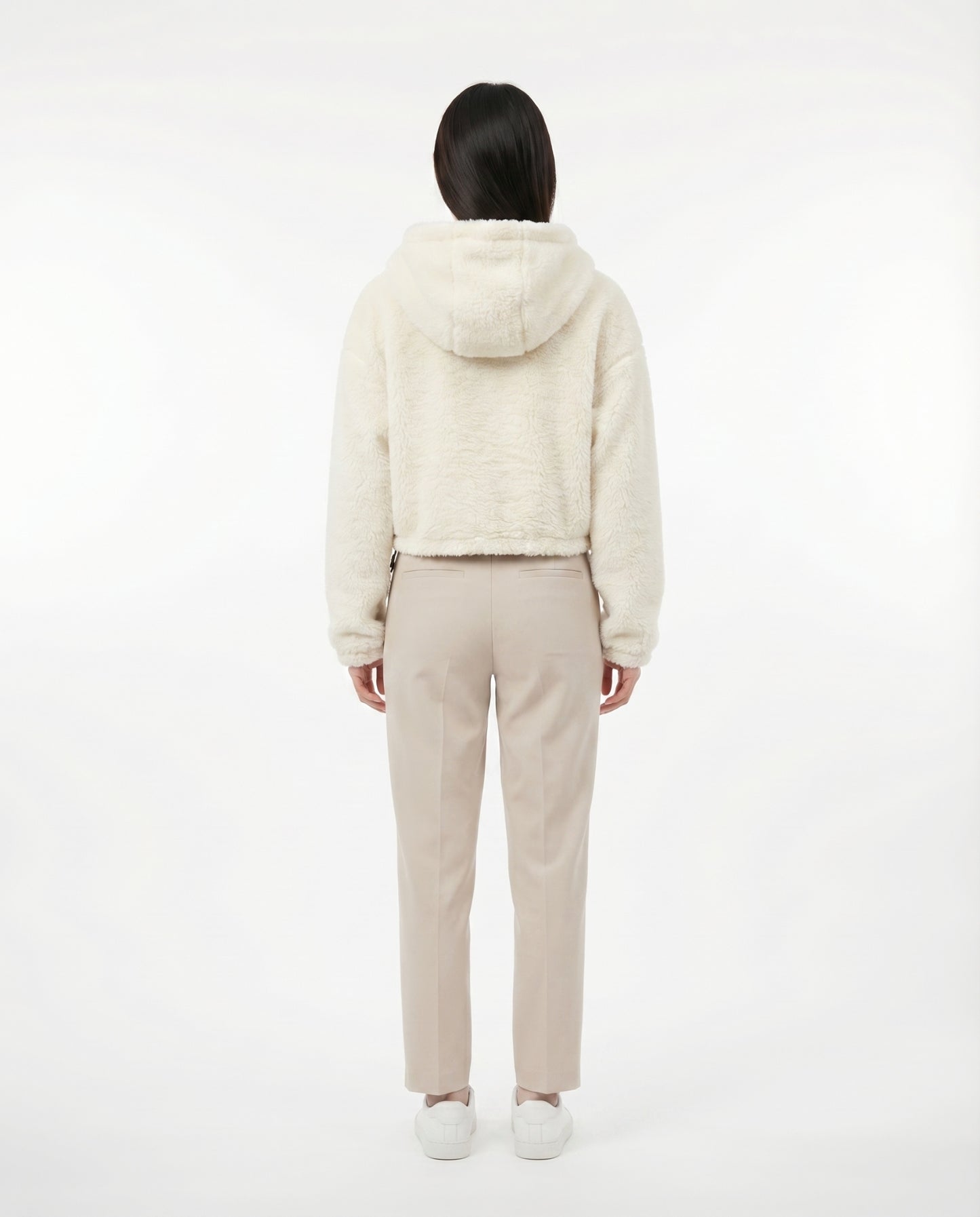 Pull&Bear Teddyjacke, cremefarben — Damen