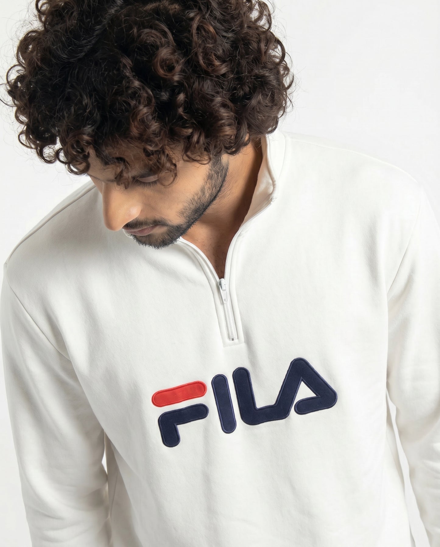 Sweatshirt FILA mit Stehkragen, ecru — Unisex