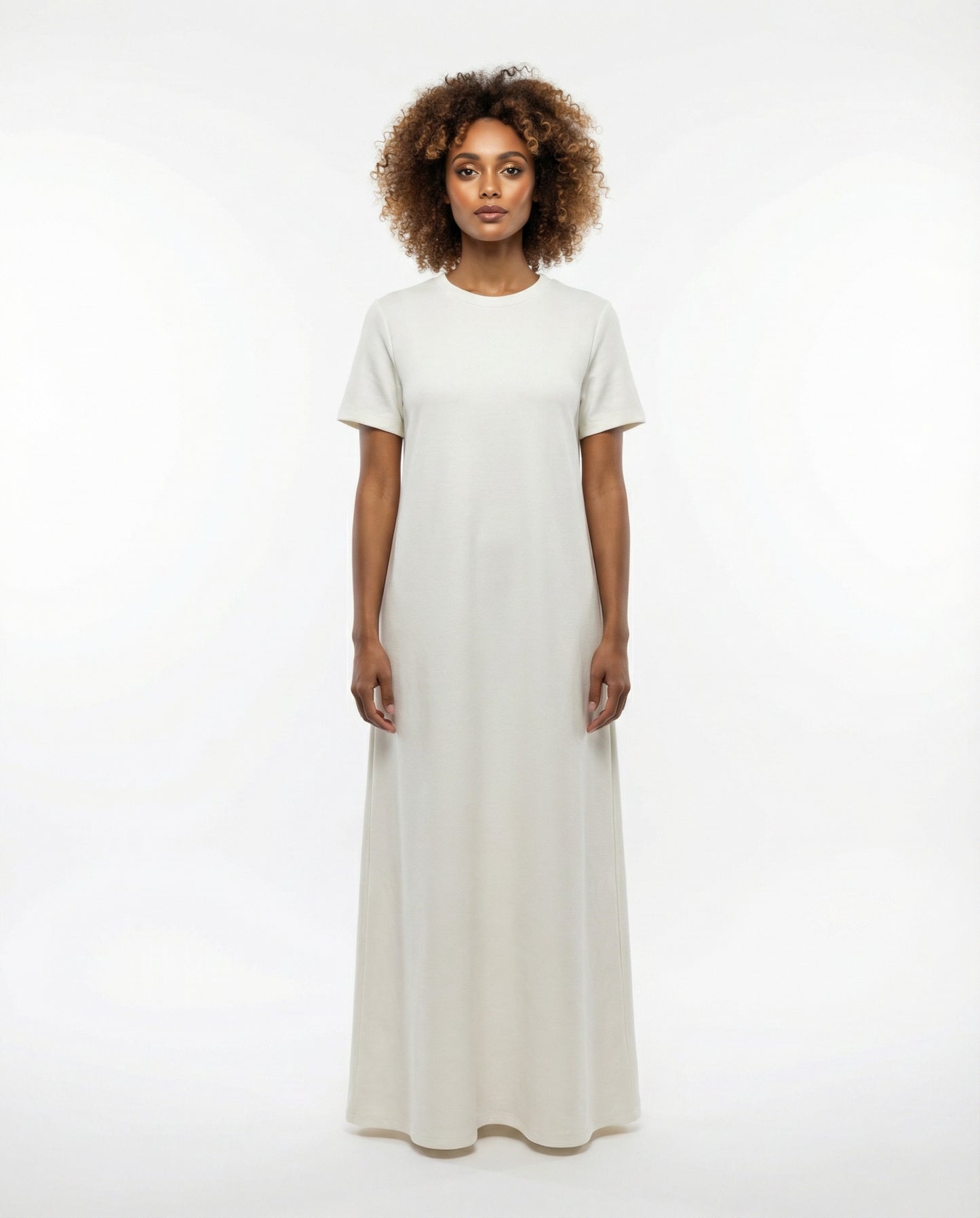 Robe MNG minimaliste écrue — Femme