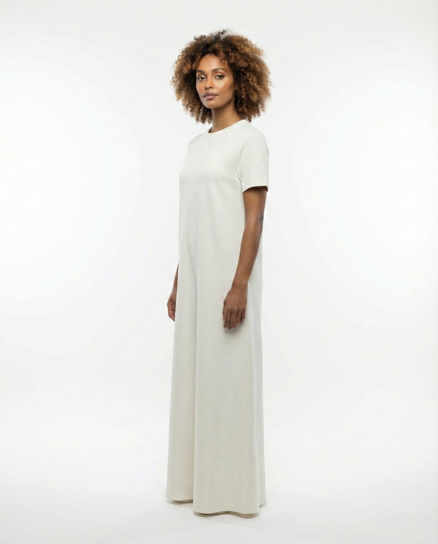 Robe MNG minimaliste écrue — Femme