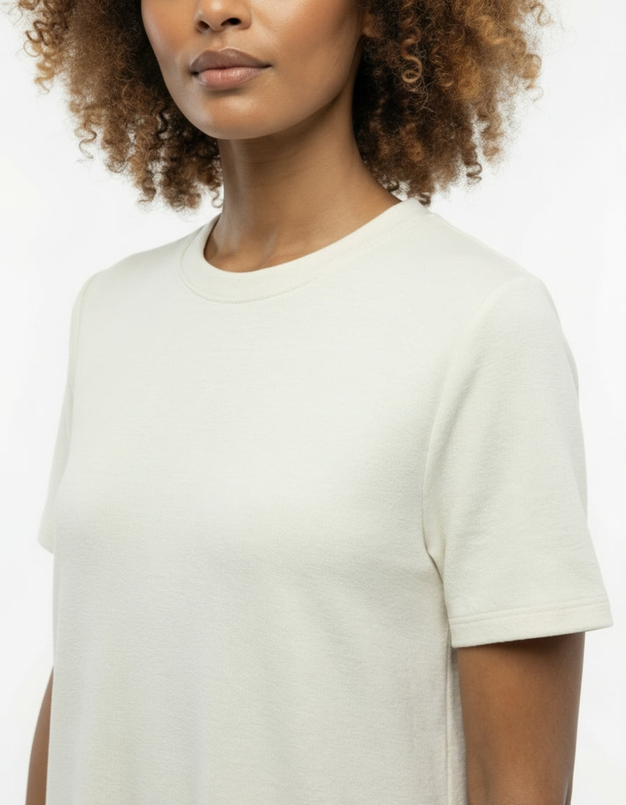 Robe MNG minimaliste écrue — Femme